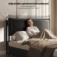thumbnail image 6 of Patbrela Headboard Queen Size, Luxury Oil-Waxed Leather Upholstered Headboard with Adjustable Height Headboard from 42.1" to 46.1", Black, 6 of 10