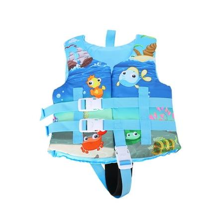 TOPGOD Kids Swimming Life Vest Cartoon Animals Print Flotage Life Jacket