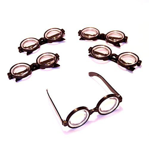 Dazzling Toys Plastic Black Frame Nerd Glasses - Pack of 12 - Costume Party Favors