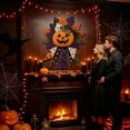thumbnail image 4 of Halloween Quilted Pumpkin Door Hanger, Fabric Patchwork Wall Decor, Autumn Fall Home Front Door Ornament, 4 of 4
