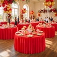 thumbnail image 3 of 2 Pack Red Round Tablecloth 60 inch Stretch Spandex Fitted Table Cloth 5FT Round Banquet Tablecloths Wrinkle Free Table Cover Stitch Circle Tablecloth with Ruffle Skirt for Party Wedding Birthday, 3 of 18