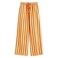 thumbnail image 7 of IMENGL Casual Cropped Pants for Women Soft Summer Striped Straight Elastic Waist Trousers Loose Women's Wide Leg Pant,M-XXL, 7 of 7