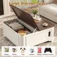 thumbnail image 5 of ANPOO 40" Farmhouse Lift Top Coffee Table with Charging Station, Square Wood Center Table with Large Hidden Storage Compartment for Living Room, White, 5 of 7