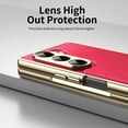 thumbnail image 2 of Dteck Case for Samsung Galaxy Z Fold 6,Luxury Leather Built-in Screen Protector Case Shockproof Electroplated Hard PC Bumper Cover for Galaxy Z Fold 6 5G,Red, 2 of 12