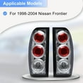 thumbnail image 2 of 1 Pair Tail Lights Compatible with 1998-2004 Nissan Frontier,Driver & Passenger Side,Chrome Housing+Clear Lens, 2 of 7