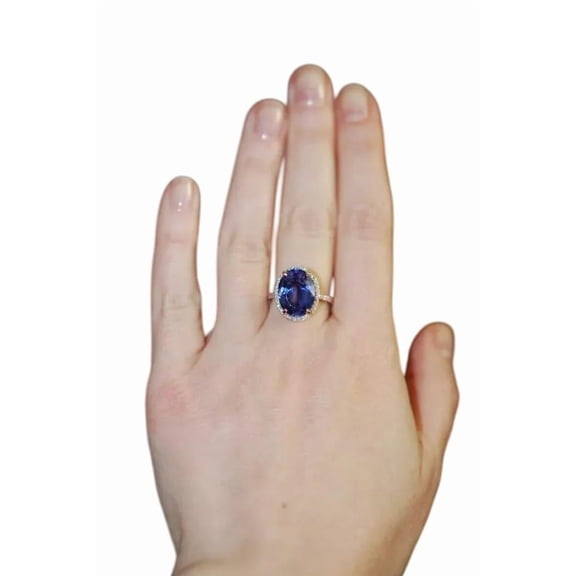 Natural Blue Sapphire Ring, Blue Sapphire Gemstone Ring, September Birthstone, Zircon Ring Women Ring, Gold Micron, 925 Sterling Silver, Solitaire Ring, Dainty Minimal Stacking jewelry, Birthday Ring