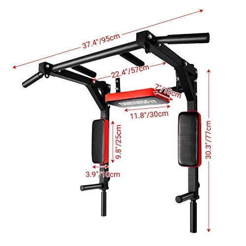 OneTwoFit Multifunctional Wall Mounted Pull Up Bar Chin Up bar Dip Station for Indoor Home Gym Workout Power Tower Set Training Equipment Fitness Dip Stand Supports to 440 Lbs OT126 Walmart