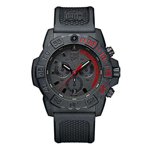 Luminox Navy Seal Mens Watch Chronograph Black (3581.EY / 3580 Series): 200 Meter Water Resistant + Ultra Light Weight Carbon Case + Stop Watch