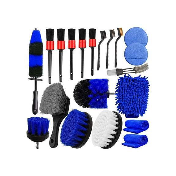 20Pcs Car Wheel Tire Cleaning Brush Set, Car Detailing Kit, Car Detailing Brush Set Wheels for Rim Brush Detailing Brush