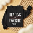 thumbnail image 4 of Reading Is My Favorite Sport Sweatshirt Book Lover Gift Funny Long Sleeve Pullover Sweatshirts, XL Black, 4 of 6