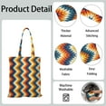 thumbnail image 4 of Rustic Style Nordic Stripes Fabric Grocery Bag - Machine Washable Eco-Friendly Foldable Shopping Tote, 4 of 5