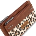 thumbnail image 4 of Wrangler Women's Large Minimalist Phone Wallet Stylish Double Zipper Cash Wallet with RFID Protection for Ladies, Leopard, 4 of 7