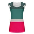 thumbnail image 5 of Womens Tank Top $4.98 Plus Size Sleeveless V-neck Printing Loose T-shirt Hot Pink M, 5 of 5