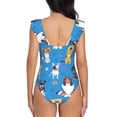 thumbnail image 6 of Yiaed Cute Dogs Print Women's Ruffled One Piece Swimsuit V Neck Swimwear Slimming Monokini for Woman-X-Large, 6 of 8