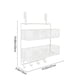thumbnail image 2 of Organizador para colgar en la puerta con cestas de almacenamiento de dos niveles y ganchos | Estante colgante de metal para baño, cocina y despensa, 2 of 5