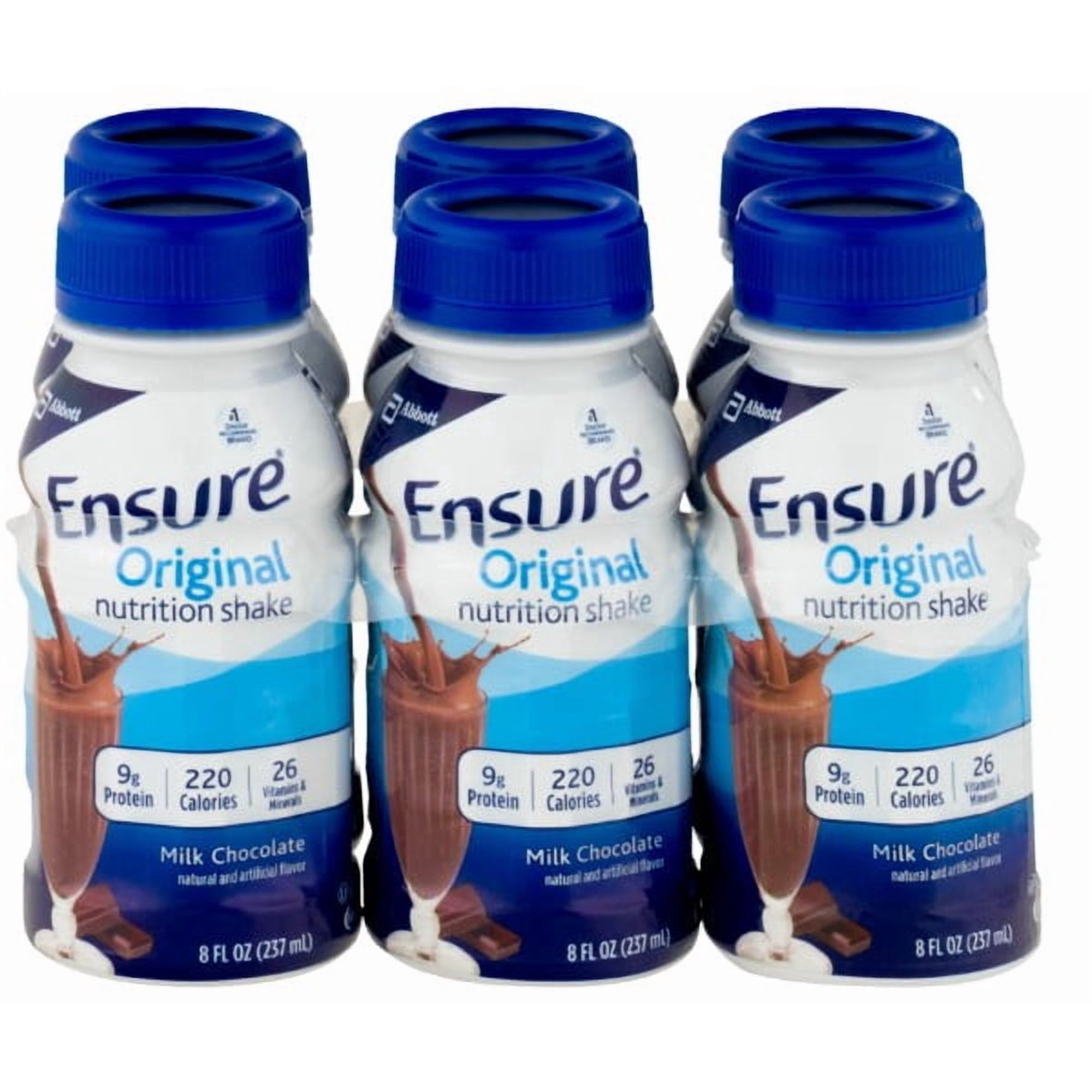 Ensure Original Nutrition Shake, Milk Chocolate 6-Count 8 fl oz Bottles (Pack of 2)