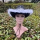 thumbnail image 5 of Sombrero de vaquero vaquero sombrero de fieltro con occidental de ala para mujer disfraz de (negro), 5 of 7
