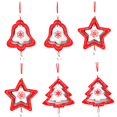 thumbnail image 1 of Colgante de árbol de Navidad de 6 piezas - campana + estrella + árbol de Navidad Adepaton Decoración, 1 of 1