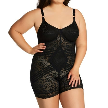 

Women s Rago 9077X Plus Lacette Long Leg Body Briefer (Black 42D)