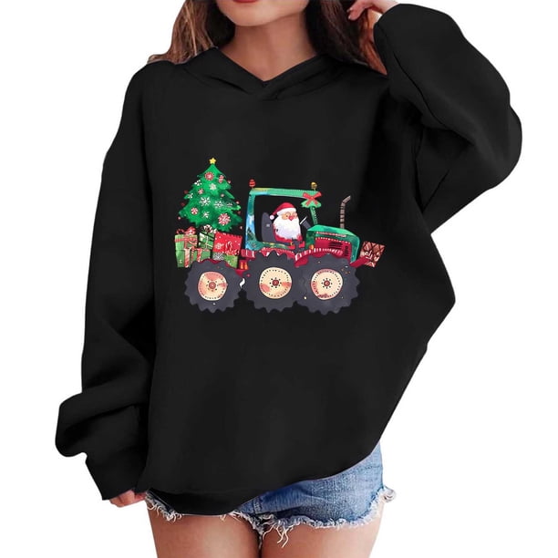 Sudaderas con capucha para niños y niñas, sudaderas navideñas con capucha para niños medianos y grandes, camisetas de manga larga, sudaderas para niños
