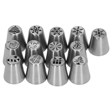 

Christmas Flower Frosting Tips Nozzles High Hardness Stainless Steel 13pcs Cake Decorating Tips For Baking Daily Decoration