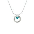 thumbnail image 2 of Delight Jewelry Acrylic 5/16" Teal Heart Live Ring Charm Necklace, 18", 2 of 4