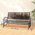 thumbnail image 3 of Outsunny 3-Seat Outdoor Glider Chair, Patio Rocking Chair, Black, 3 of 10