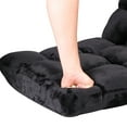 thumbnail image 4 of ZenSports 14-Position Folding Floor Chair, Adjustable Padded Sleeper Bed Gaming Lazy Sofa Chair with Back Support Black, 4 of 10