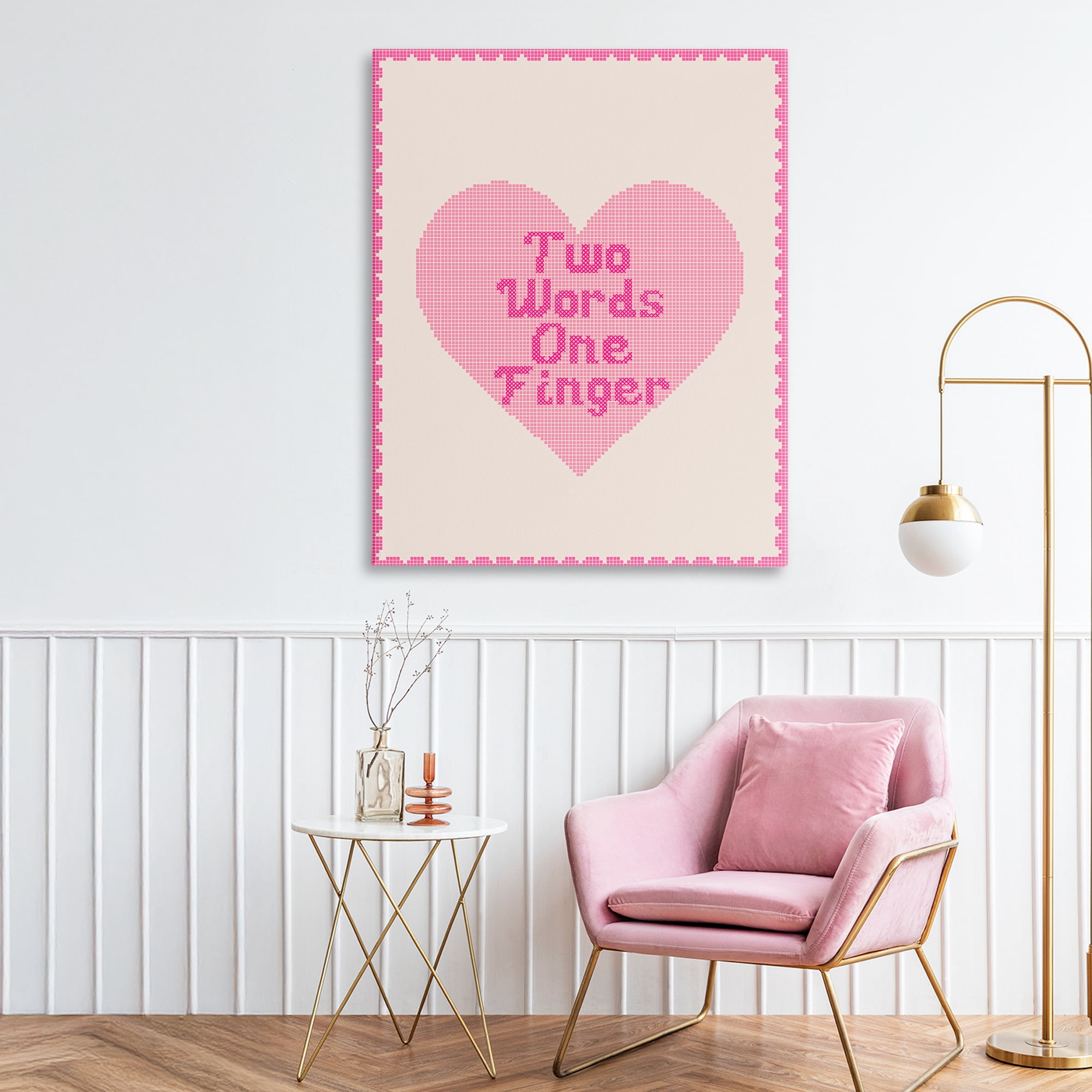 Stupell Industries Two Words One Finger Heart Canvas Wall Art, design by Lil' Rue