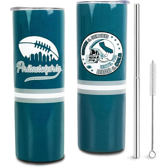 Philadelphia Skinny Tumbler with Lid and Straw - Philadelphia Gifts for women -20oz Insulated Stainless Steel Coffee Cups Travel Mugs
