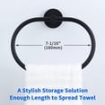 thumbnail image 5 of Matte Black Towel Ring, Angled Stainless Steel Single Towel Rack, Wall Mounted Face Bathroom Towel Rack, 5 of 5