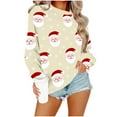 thumbnail image 3 of Merry Christmas Sweatshirts for Womens Crewneck Christmas Printed Shirts Loose Long Sleeve Blouses Casual Xmas Sweatshirt Holiday Party Pullover Sweater Tops, 3 of 4