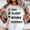 thumbnail image 2 of Eat Sleep Anime Repeat T-Shirt, Funny White Tee For Anime Lover, 2 of 6