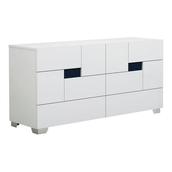 Titan Furnishings Waldorf Modern Lacquer Wood Dresser in Gloss White