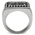 thumbnail image 3 of High polished (no plating) Stainless Steel Ring with No Stone for Women Celtic Theme No Stone Stone Color Style TK585 Size 9, 3 of 4