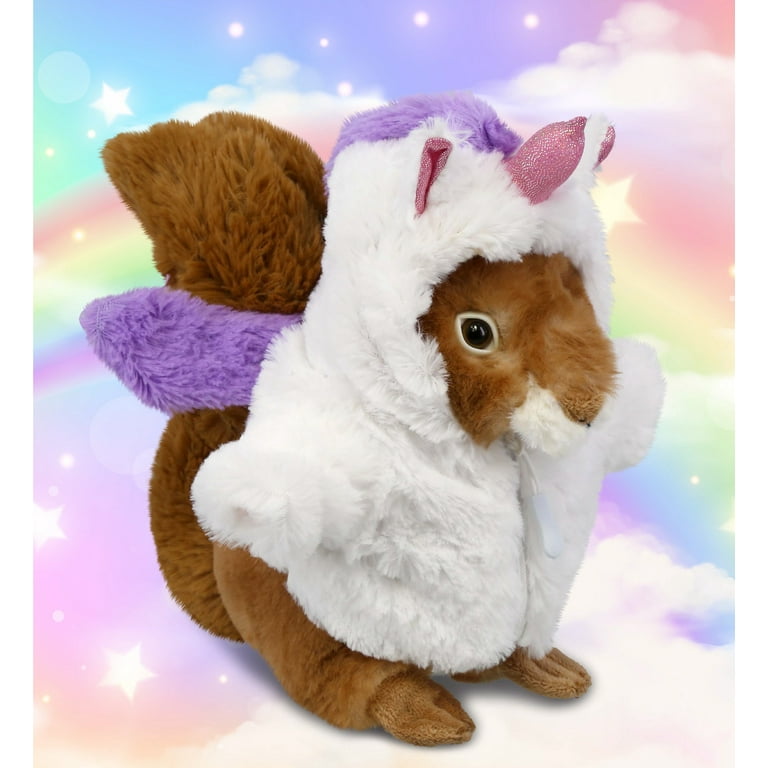 DolliBu Standing Elephant Unicorn Plush Stuffed Animal Toy