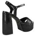 thumbnail image 3 of Top Moda Women Block Chunky Thick High Heels Sandals Open Toe Platform Ankle Strap Strappy JASMINE-38 Sparkly Black Metallic 6.5, 3 of 3