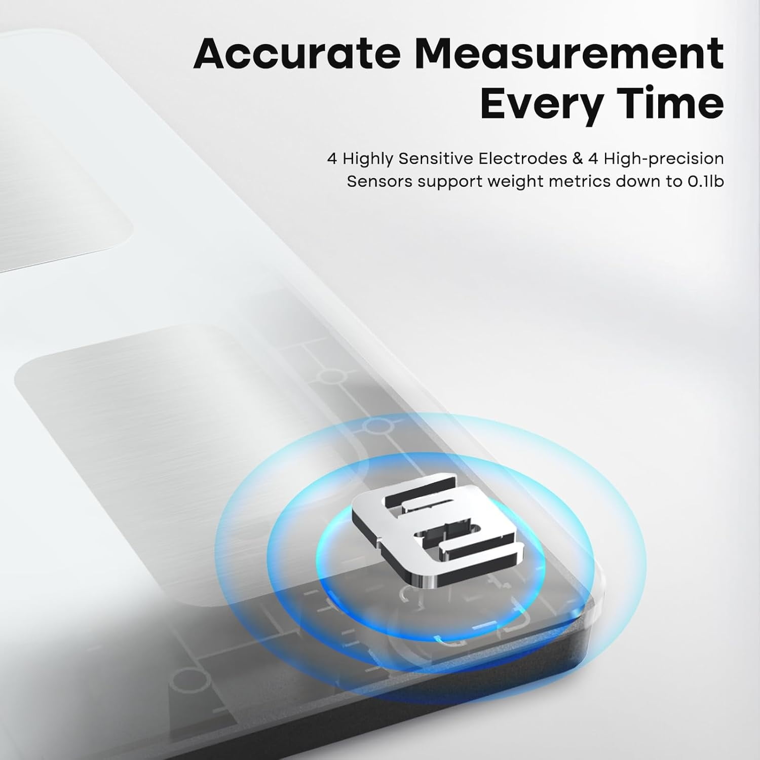 Smart Scale for Body Weight, BMI, Body Fat, Muscle Mass, Digital Bathroom Scales 500lbs for Bluetooth Weight Monitor 11.8" Large Platform Weighing Machine Health Analyzer with App, White