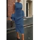 thumbnail image 3 of Conjunto de 2 Piezas para Mujer PRETTYGARDEN Vestido de Punto y Cárdigan XL Azul, 3 of 7