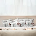 thumbnail image 3 of Ambesonne Japanese Throw Pillow Cover 4 Pack, Floral Art on Umbrella, 16", White and Red, 3 of 6