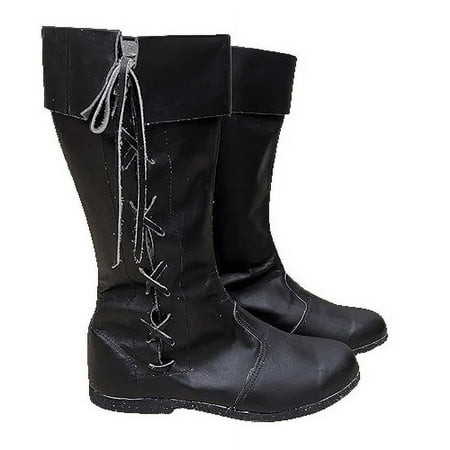 Medieval Leather Boots  Re-enactment Shoes Sca Larp Riding Boots  Renaissanc Black Mens Shoes Lace up