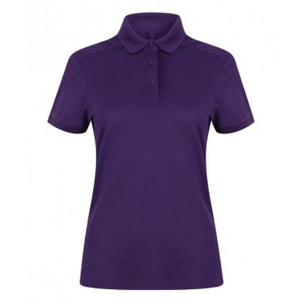 Henbury Ladies Stretch Pique Polo Shirt SIZE L/14 COLOUR Purple