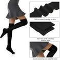 thumbnail image 6 of UISHUSO Women's Thigh High Black Cotton Socks, Soft Over-the-Knee Leg Warmers, 6 of 6