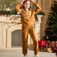 thumbnail image 3 of Jalioing Kids Girls Lounge Set 2 Piece Outfits Solid Velvet Long Sleeve Sweatshirts and Sweatpants Set Tracksuit, 3 of 9
