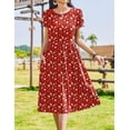 thumbnail image 4 of Vestido casual Zeagoo de manga corta Midi Aline Floral Black, 4 of 6