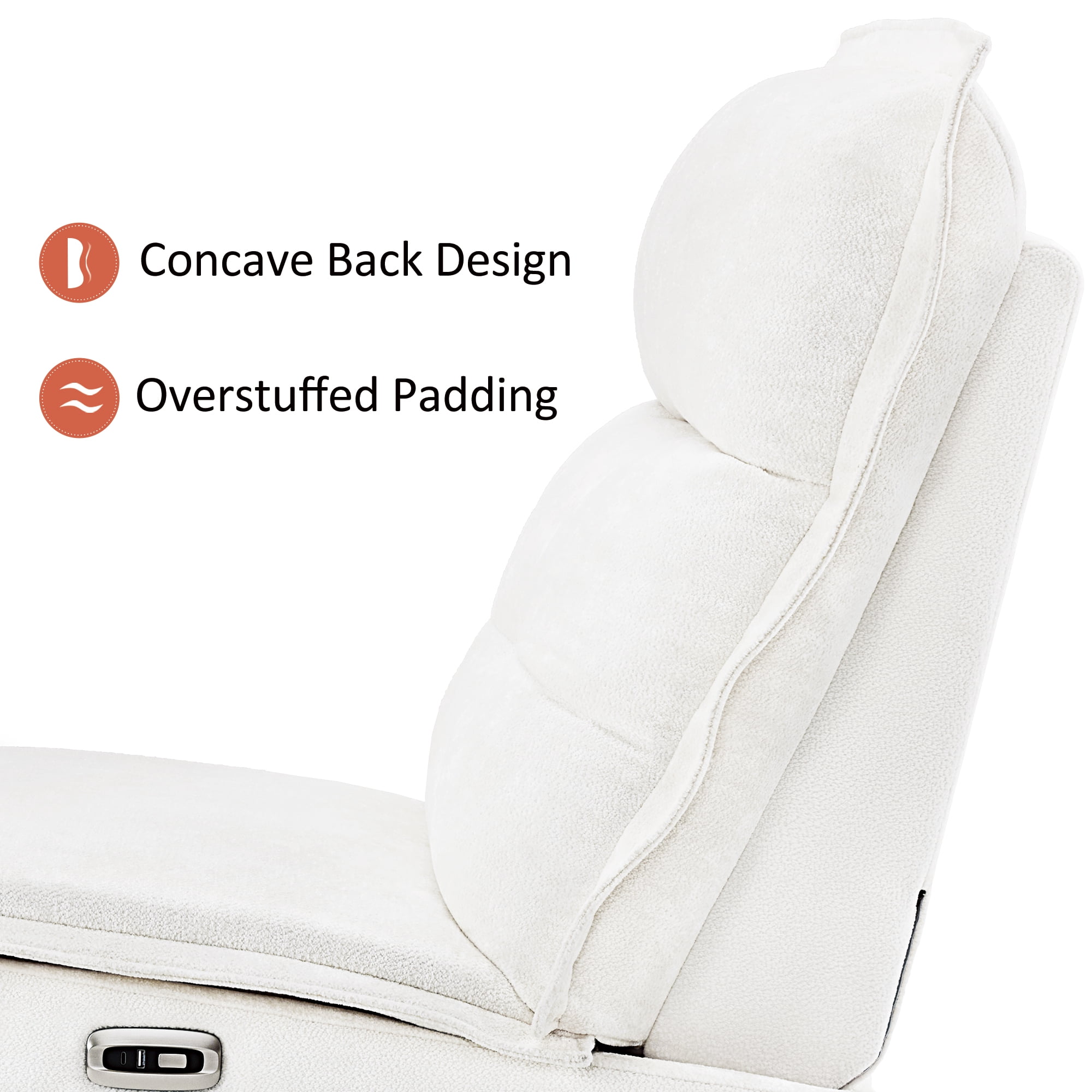 MCombo Wall Hugger Armless Power Recliner Chair, 29.5" Extra Wide Seat, Oversized Fabric Powered Reclining Sofa for Living Room, Small Space ALR01