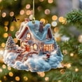thumbnail image 6 of 1 Pcs Christmas Cabin Hanging Ornament Winter Sy Village Decor Acrylic Tree Pendant Festive Home Decoration Gift for Holiday Season, 6 of 9