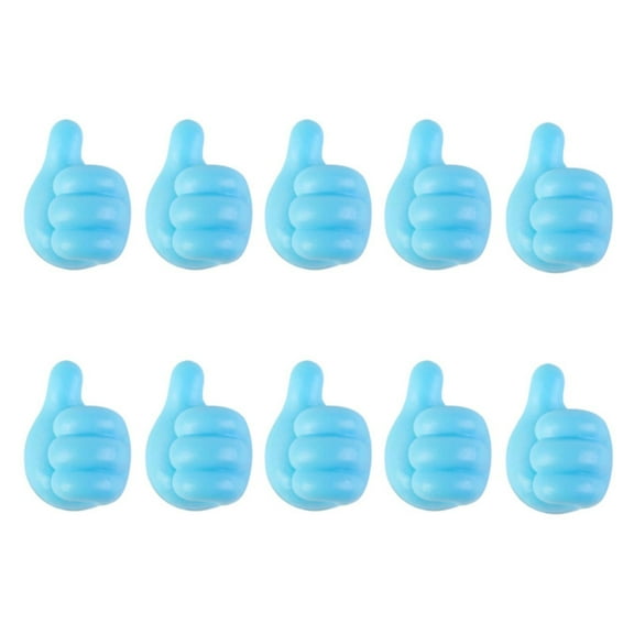 Cable Clips Ecohintz Cable Management Hooks - 10Pcs Adhesive Finger Hooks for Organizing Chargers & Wires, Space-Saving Desk Solution, Cord Organizer for Desk, Blue