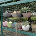 thumbnail image 4 of Imitation Rattan Wall Hanging, Semi-circular Flowerpot Hanging Without Perforation, Hydroponic Flowerpot (white, Large), 4 of 4