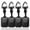 4 Black, variant on SENHAWK 4 Pack Cyber Geometric AirTag Keychains with Tactical Carabiner & Woven Paracord Rope, Multi Color Silicone Tracker Holder Keychains, Signal Transparent Protective Cover